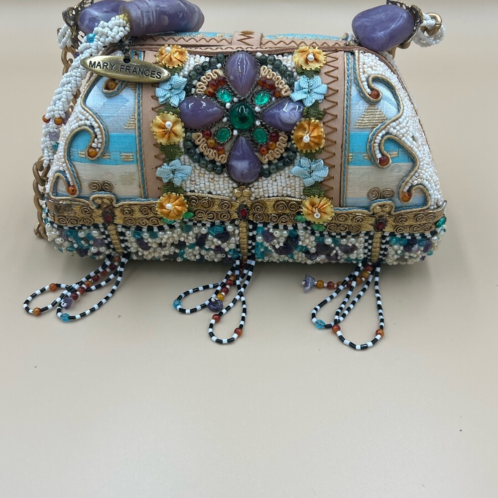 Rare‎ Mary Frances Multicolor Embellished Clutch - Picture 2 of 8